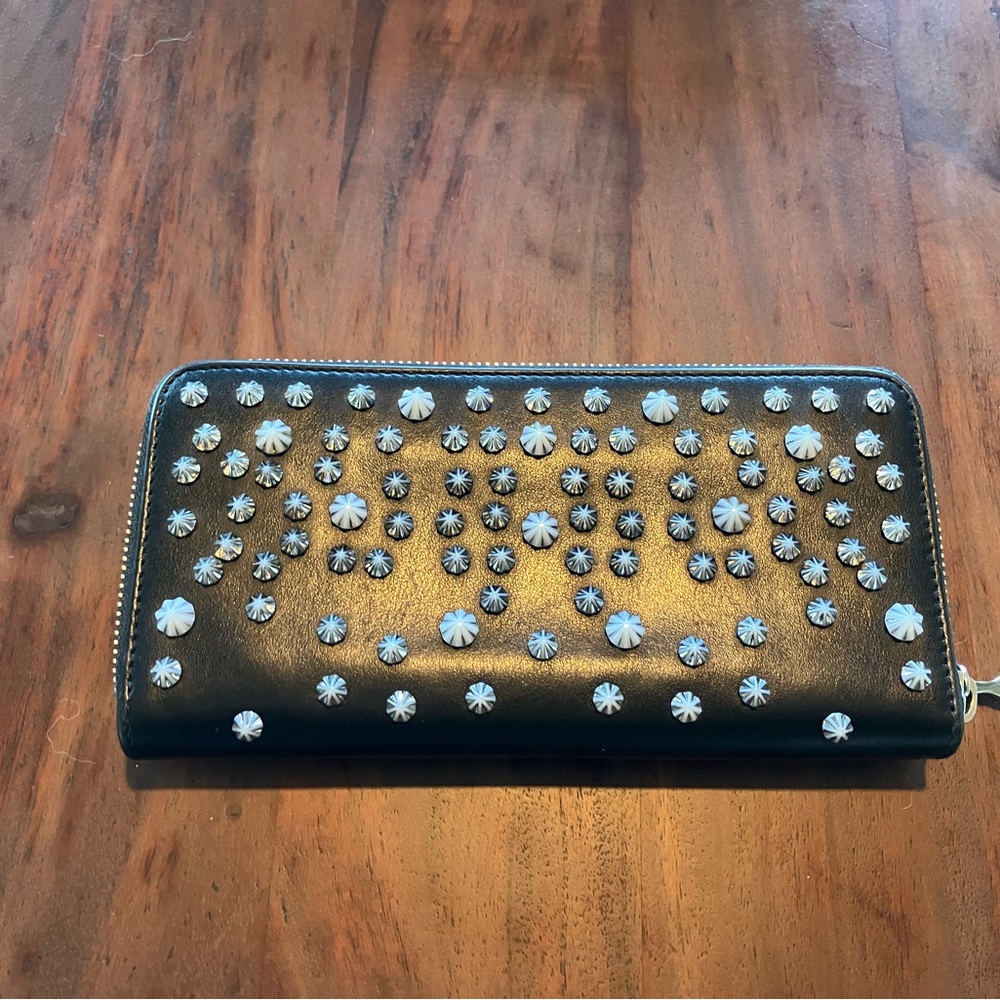 Christian Louboutin Black Studded Wallet AUTHENTIC - Picture 9 of 11